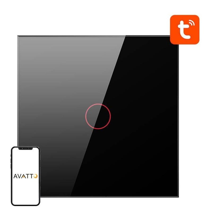 Smart-Home - Avatto Smart Light Switch ZigBee ZTS02-EU-B1 1 Way TUYA (black) - ZTS02-EU-B1