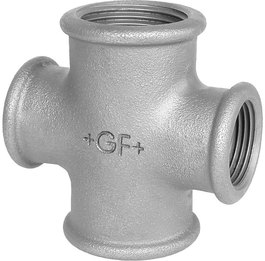 Gewindestücke - +GF+ cross black 3/4-1/2'' - 770180115