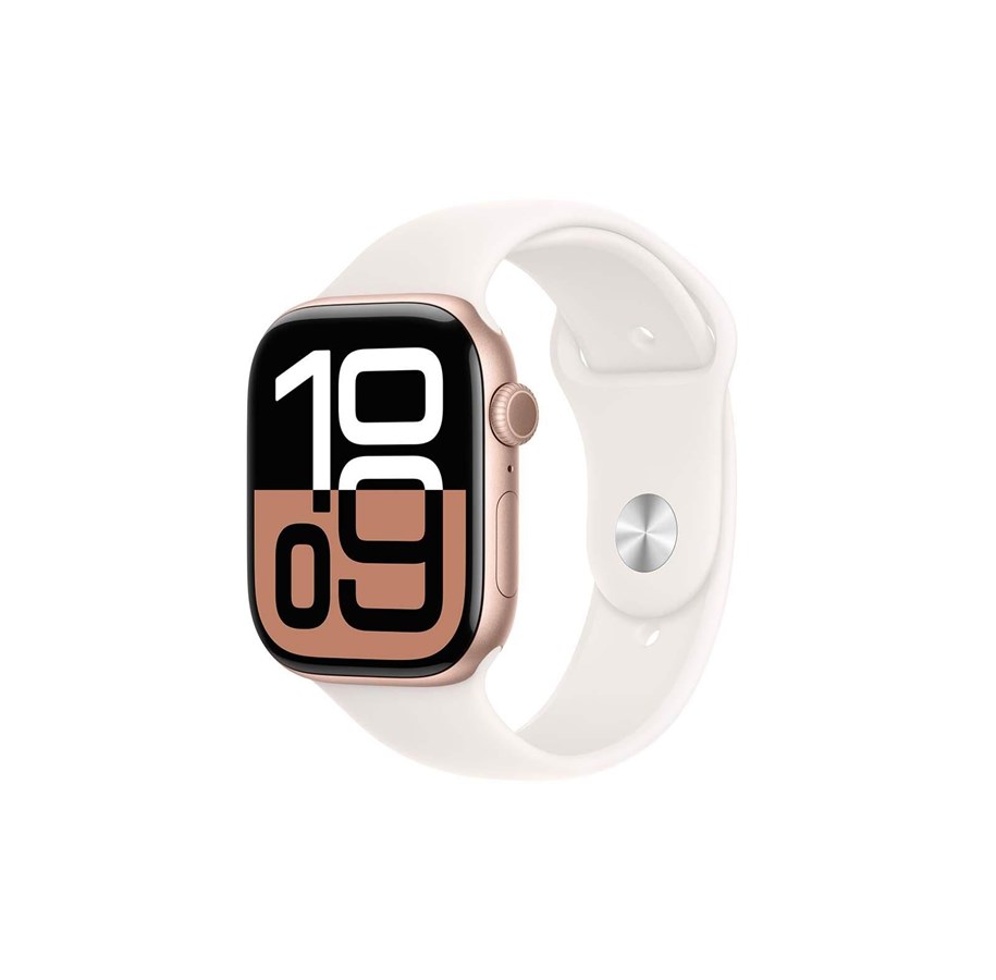 Smartwatches, Pulsuhren, Sportuhren & Schrittzähler - Apple Watch Series 10 GPS 46mm - Rose Gold Aluminium Case with Light Blush Sport Band - S/M - MWWT3QN/A