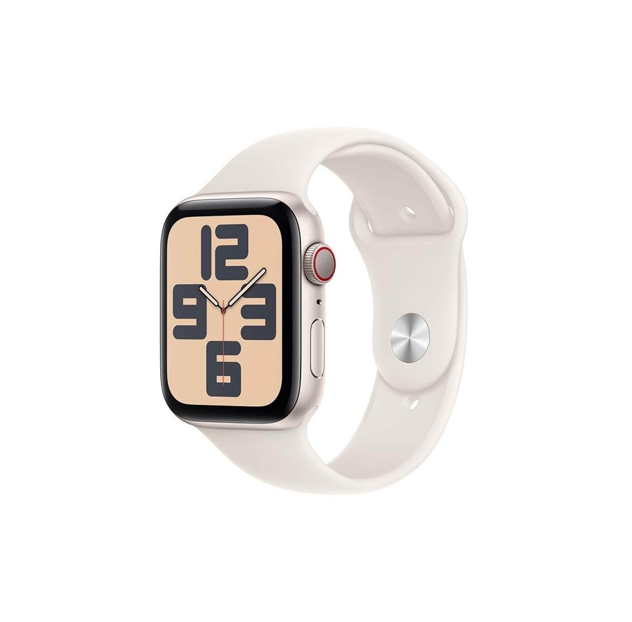 Smartwatches, Pulsuhren, Sportuhren & Schrittzähler - Apple Watch SE GPS + Cellular 44mm - Starlight Aluminium Case with Starlight Sport Band - M/L - MXGU3QN/A