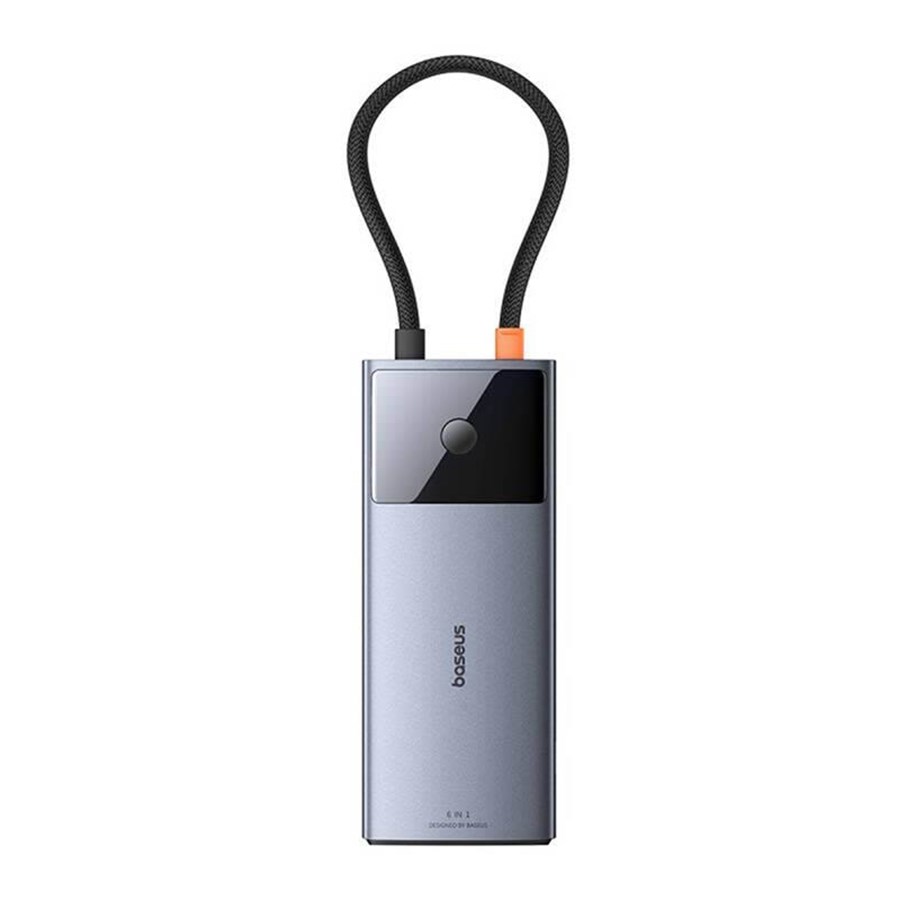 USB-Hubs - Baseus Hub 6in1 Metal Gleam 2 Series USB-C to 2xUSB 3.0 +USB-C + HDMI + USB-C PD + Ethernet RJ45 USB-Hubs - Grau - B00061802813-00