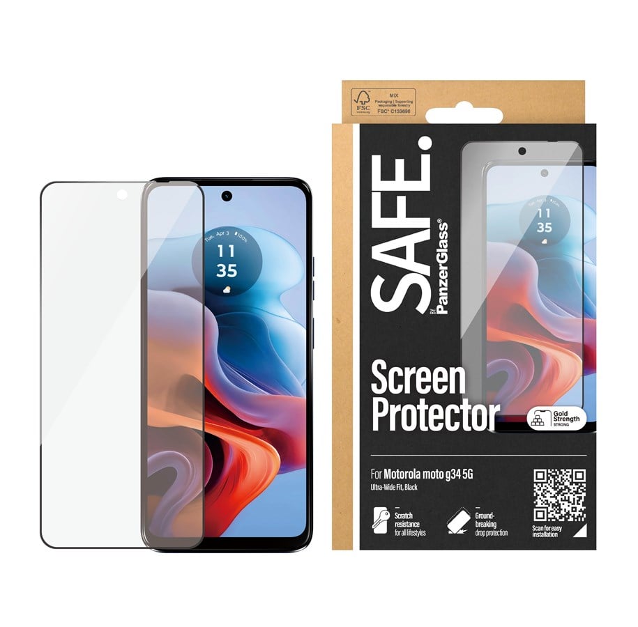 Handys - Schutzfolie - SAFE by PanzerGlass Screen Protector Motorola moto G34 5G | Ultra-Wide Fit - SAFE95722