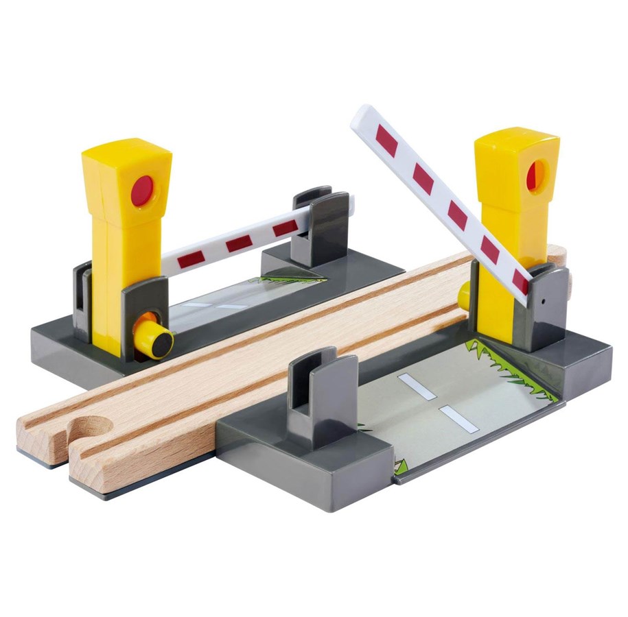 Holzspielzeug - Eichhorn Train Tracks Level Crossing with Barriers 3 parts. - 100006500