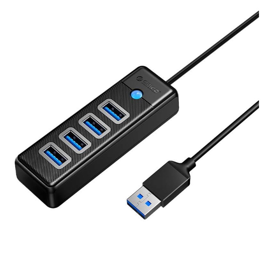 USB-Hubs - ORICO Hub USB to 4x USB 3.0 5 Gbps 0.15m (Black) USB-Hubs - USB 3.0 - 4 - Schwarz - PW4U-U3-015-BK-EP-IP