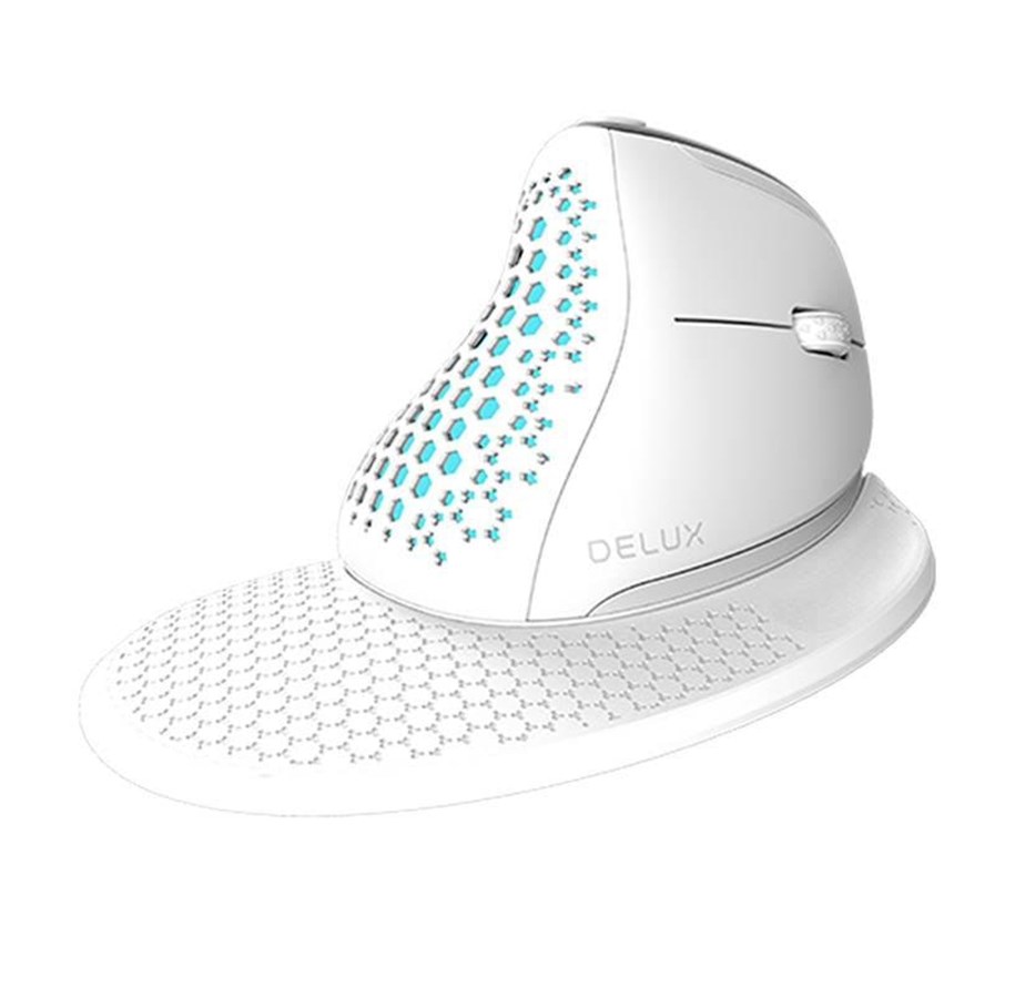 Maus - DeLUX M618XSD Wireless Vertical Mouse - Ergonomische Maus (Weiß) - M618XSD (White)