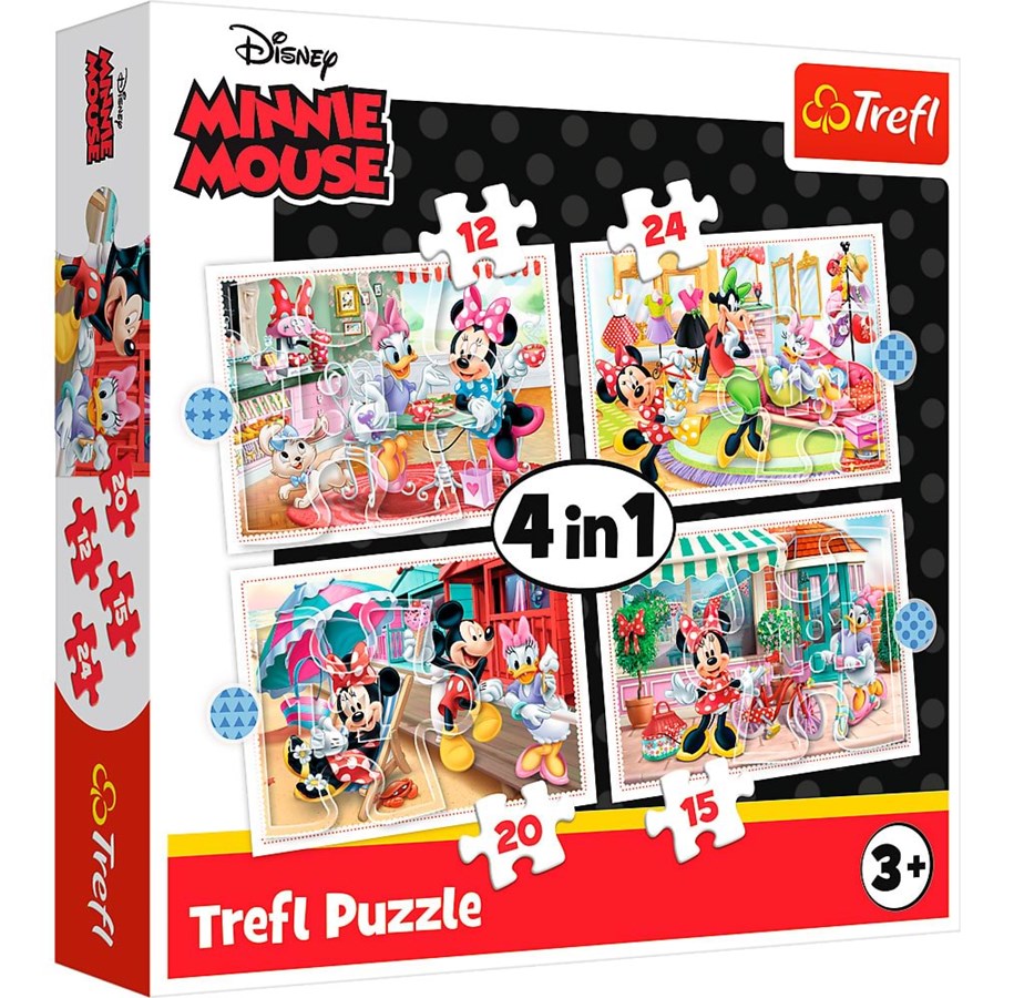 Puzzle - Trefl Puzzle - DISNEY - Minnie with friends (4in1) 2D Puzzles - TFL34355