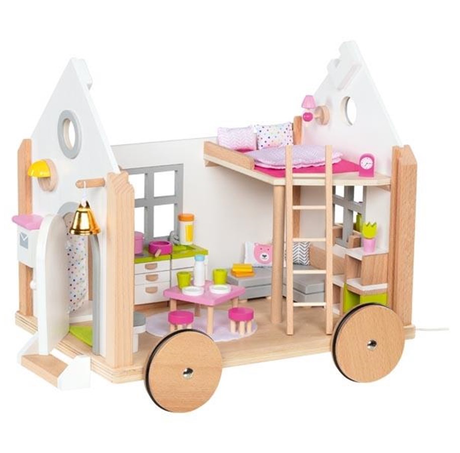 Puppen & Zubehör - Goki Wooden Dollhouse Tiny House Hygge - 51477
