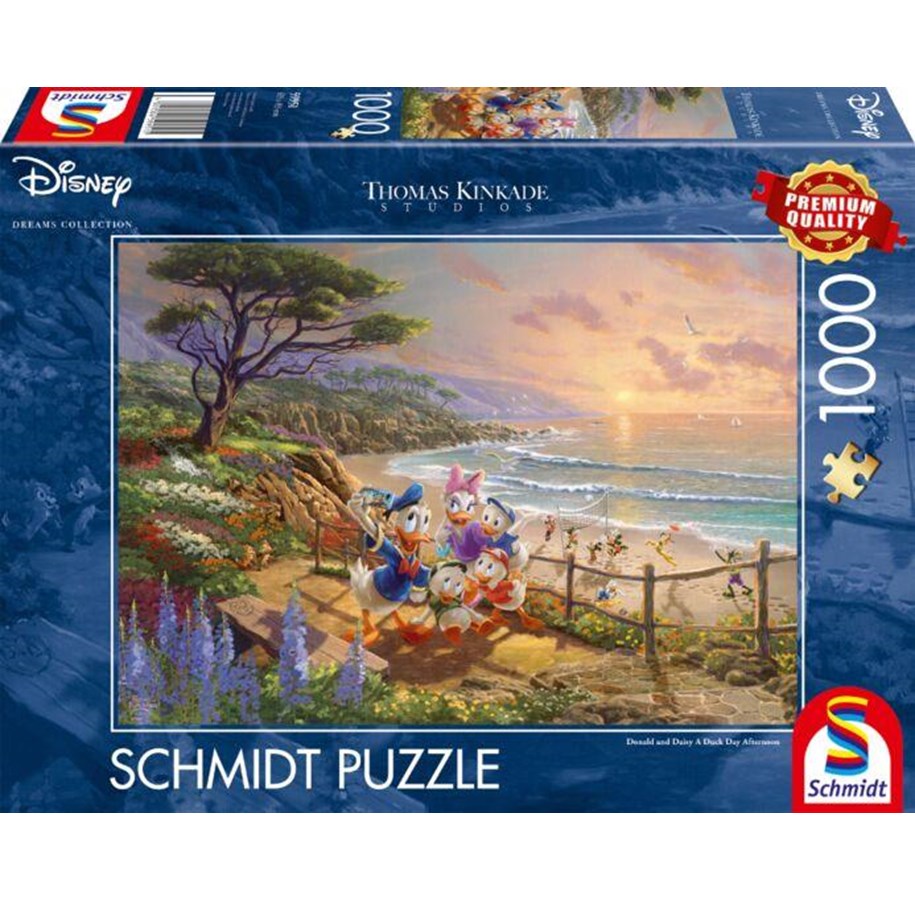 Puzzle - Schmidt Puzzle - Thomas Kinkade: Disney - Donald & Daisy A Duck Day Afternoon (1000 pieces) 2D Puzzles - SCH9515