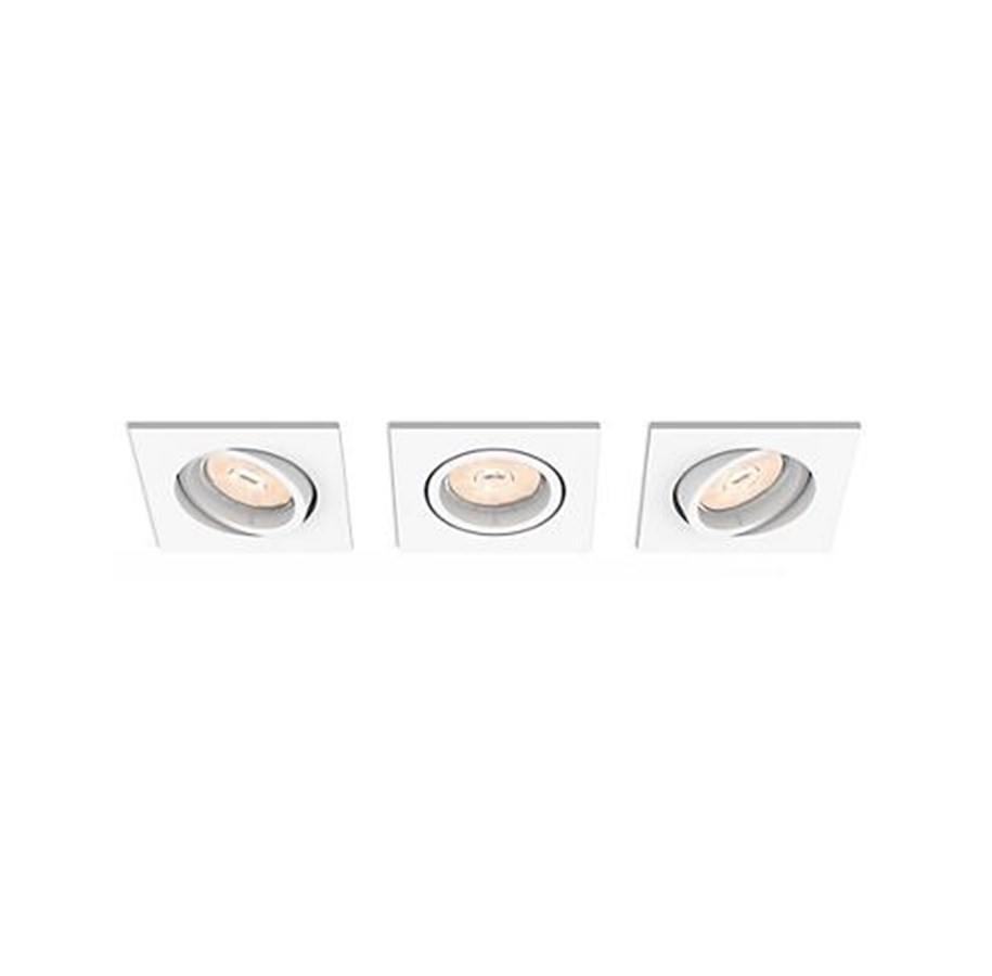 Lampen - Philips DONEGAL recessed white 3xNW 230V - 915005424831