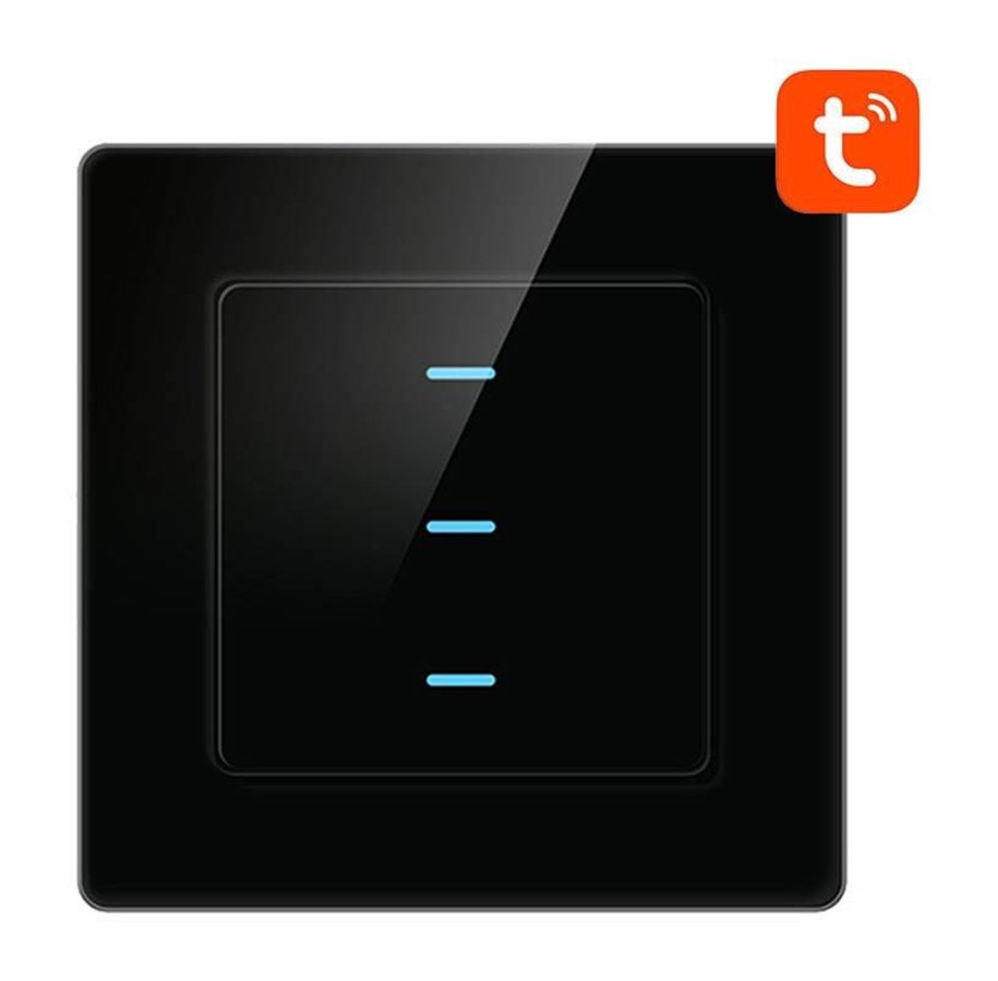Smart-Home - Avatto Smart Light Switch WiFi N-TS10-B3 3 Way TUYA (black) - N-TS10-B3