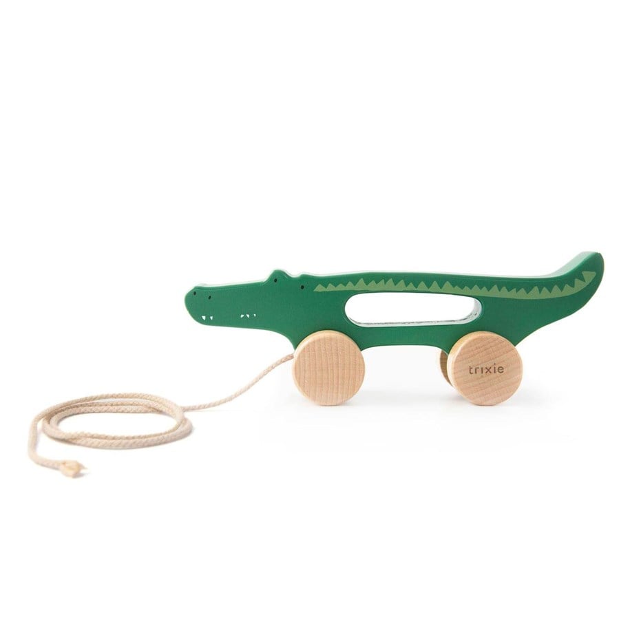 Baby Spielzeug - Trixie Wooden Pull Figure - Mr. Crocodile - 36-180