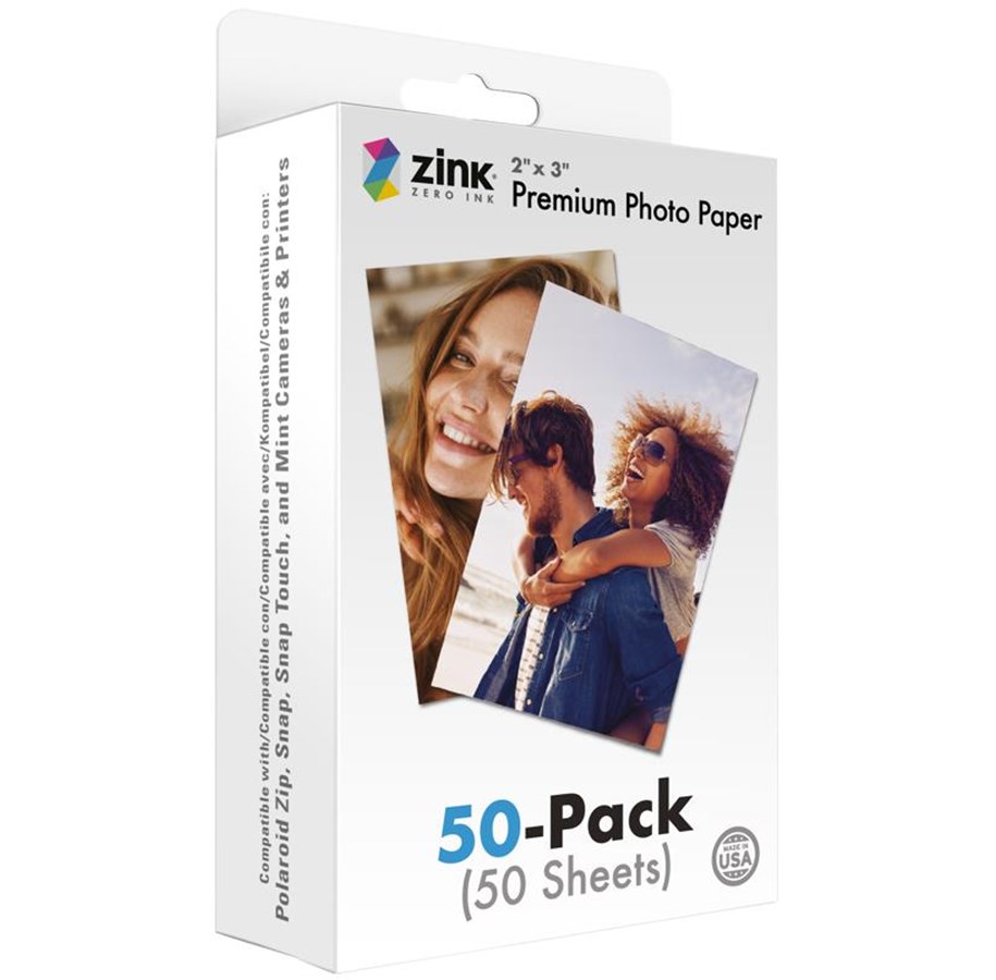 Papier, Fotopapier und Etiketten - Polaroid Zink Media 2x3 - 50 Pack - ZINKPZ2X350