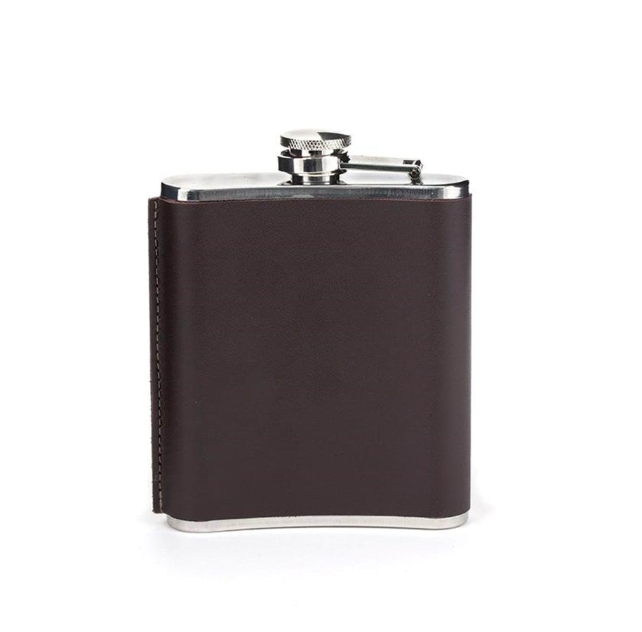 Küchenzubehör - Kikkerland - Leather Hip Flask 7OZ (BA61-M) - BA61-M