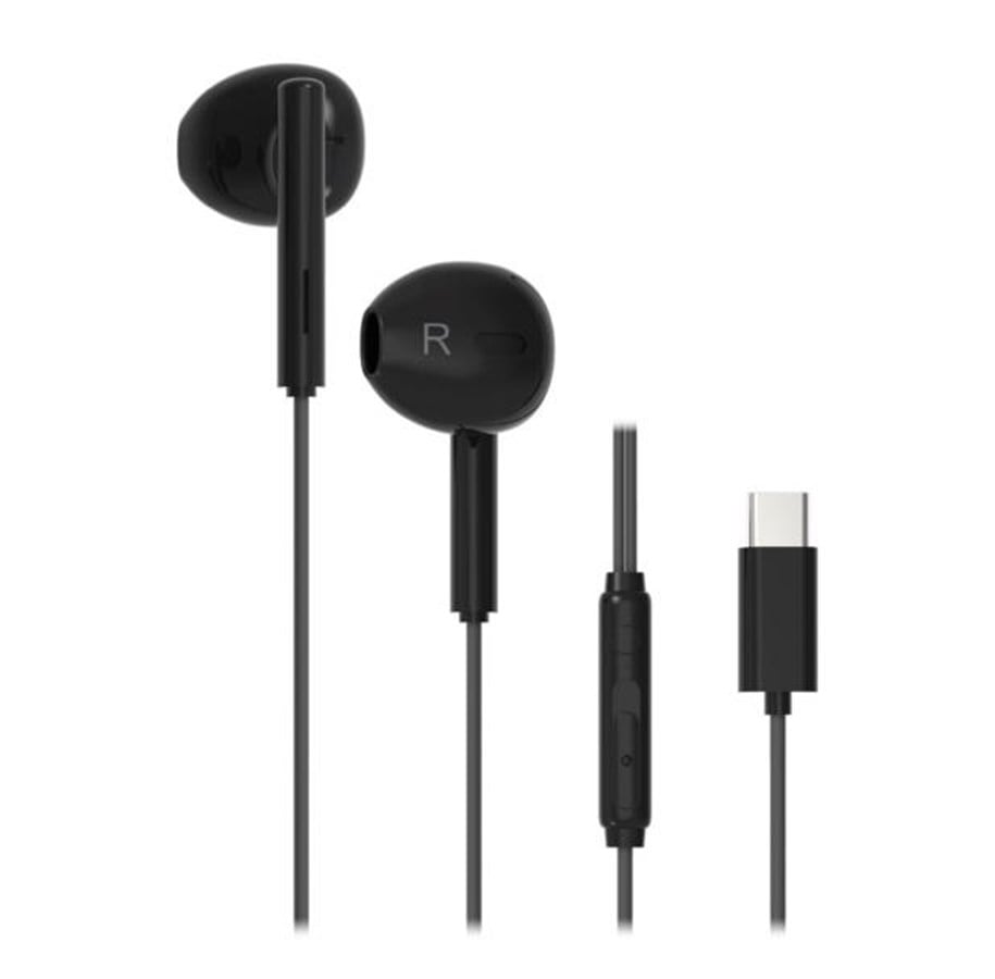 Kopfhörer/Headsets - Vivanco Smart Pro USB-C In-Ear Eggshape Headset - Black - 4008928641202