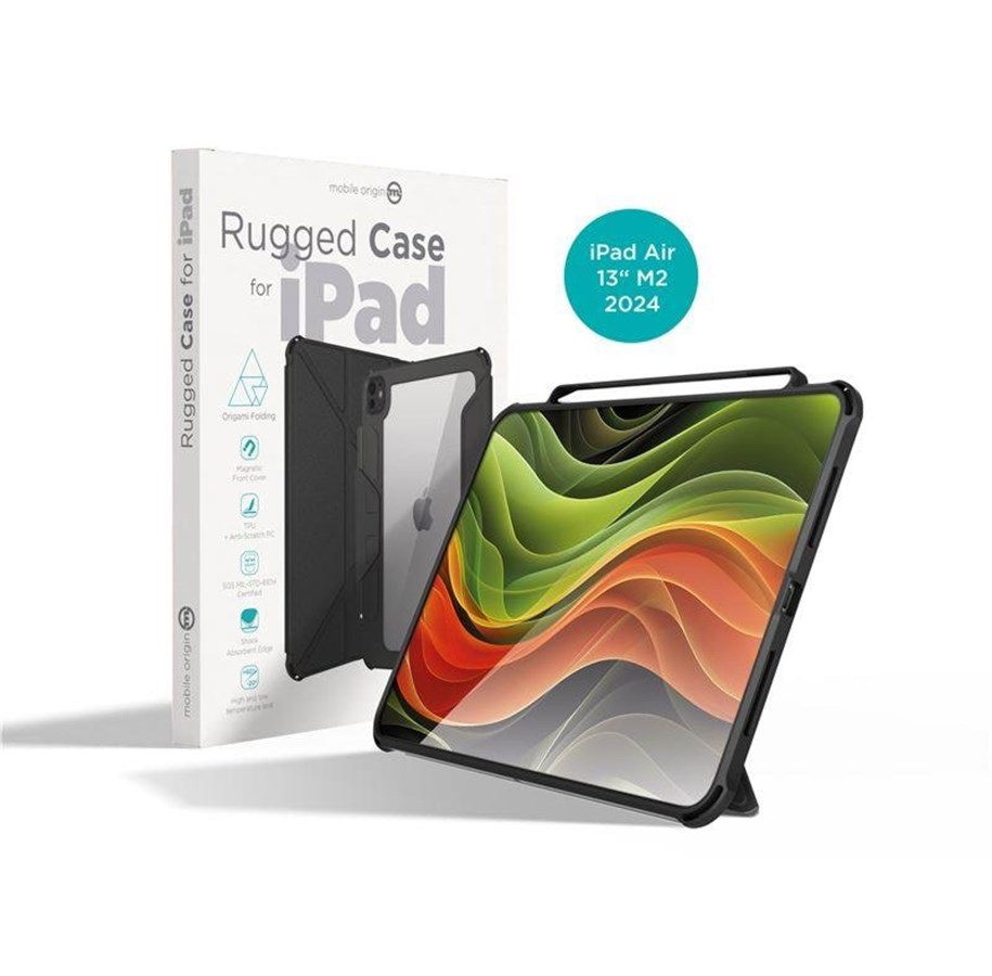 Tablets - Cover & Case - Mobile Origin Rugged Case - Black - iPad Air 13" (M3.2025/M2.2024) - RCIPA-13-2024-BLK