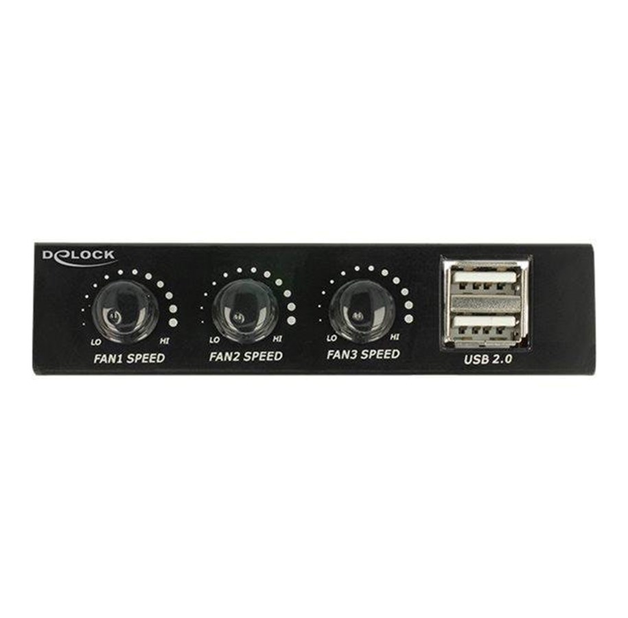 Systemzubehör - DeLOCK 3.5" Front Panel > 2 x USB 2.0 and Fan Control - 62714