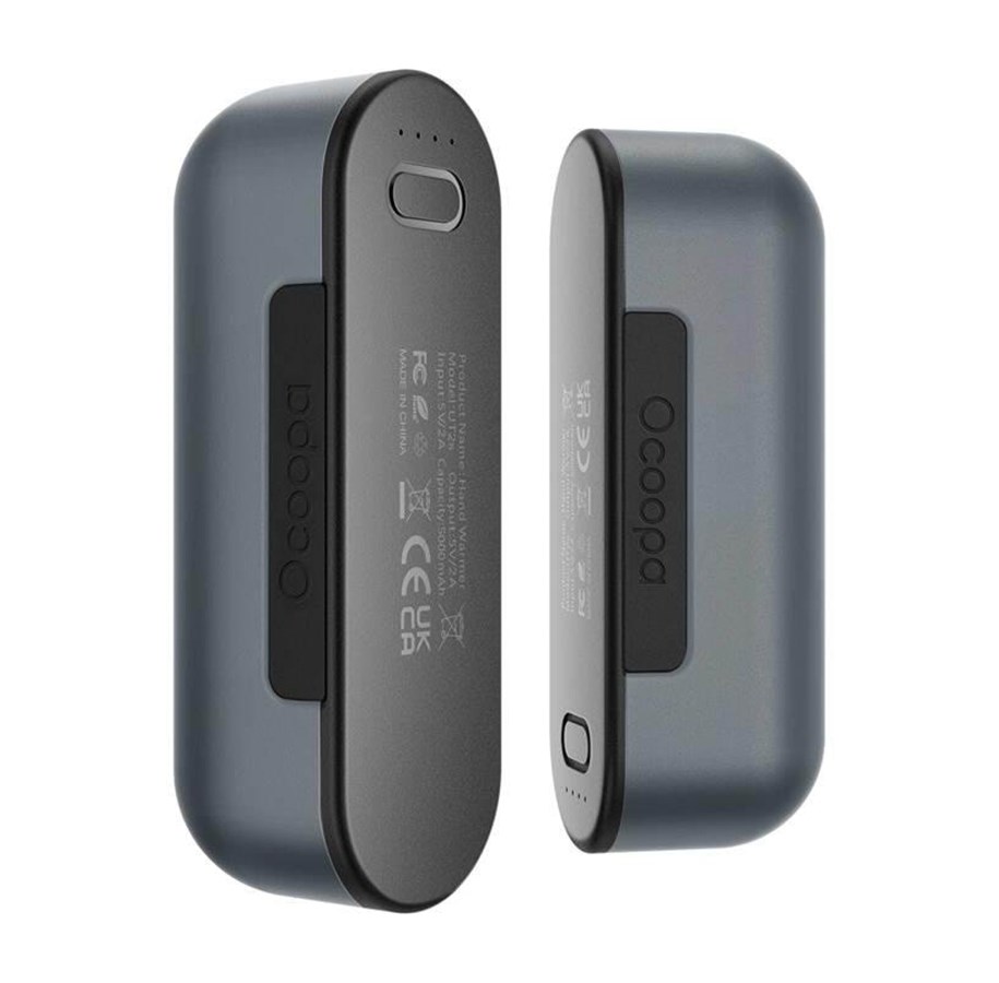 Powerbank (Akku) - Ocoopa UT2s 2x5000 mAh hand warmer with powerbank function USB-C Powerbank (Akku) - Grau - 5000 mAh - UT2s-GY