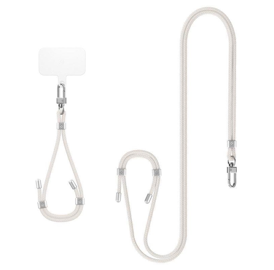 Handys - Anderes Zubehör - Spigen Universal Set 2 (Cross Body Strap 1P + Wrist Strap 1P + ConTag2 1P) - pearl white - AFA08365