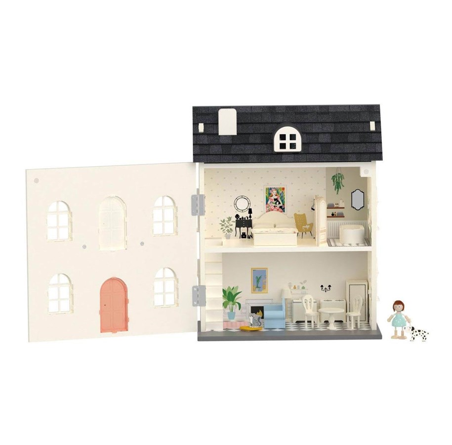 Dollhouse & Accessories - Classic World Wooden Vintage Dollhouse 36pcs. - 50620
