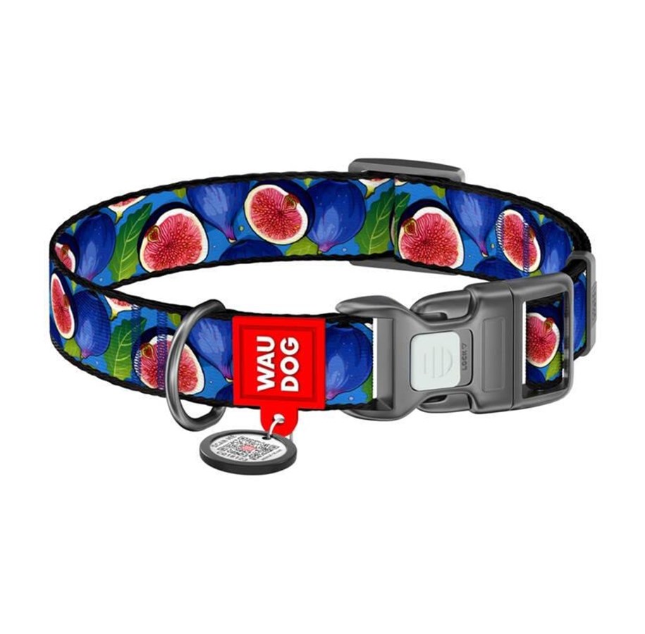 Hunde - Waudog "Fig" nylon dog collar with QR code size S - 280-4053
