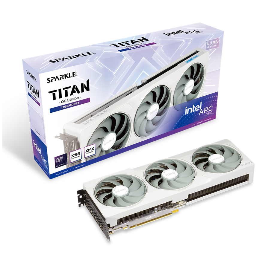 Grafikkarte - Sparkle Arc B580 Titan Luna OC - 12GB GDDR6 RAM - Grafikkarte - 1A1-S00428700G