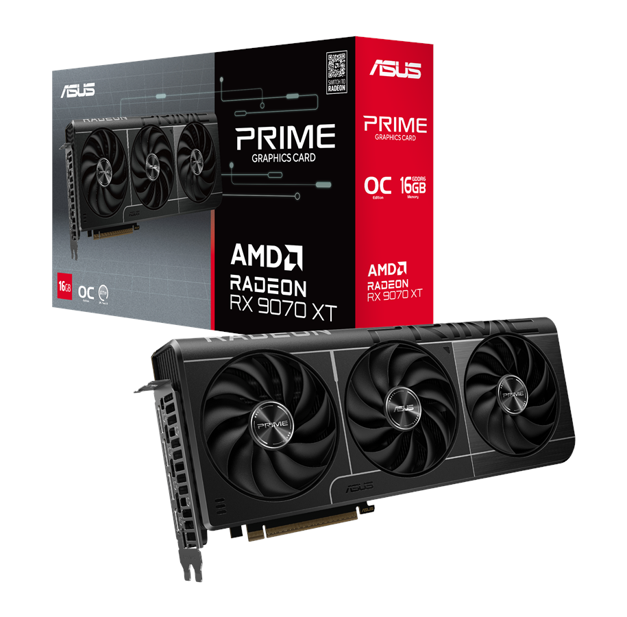 Grafikkarte - ASUS Radeon RX 9070 XT Prime OC - 16GB GDDR6 RAM - Grafikkarte - 90YV0L71-M0NA00