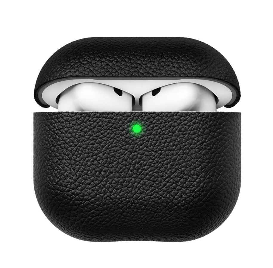 Kopfhörer/Headsets - KeyBudz Artisan Series Leather Case for Airpods 4:th gen - Black - AP4_S3_BLK