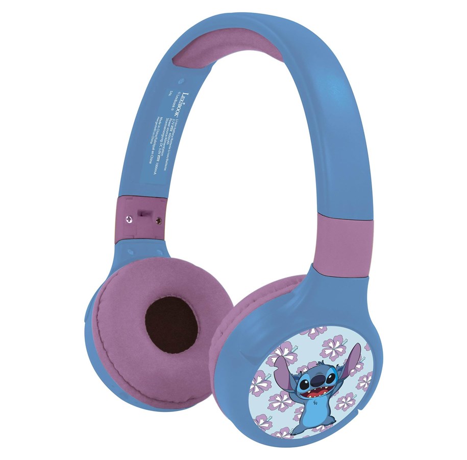 Kopfhörer/Headsets - Lexibook Disney Stitch - 2-in-1 Bluetooth & Wired Headphones with microphone and control button - HPBT010D