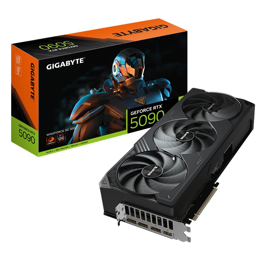 Grafikkarte - GIGABYTE GeForce RTX 5090 WindForce 3 OC - 32GB GDDR7 RAM - Grafikkarte - GV-N5090WF3OC-32GD