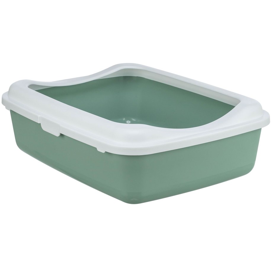 Katzen - Trixie Klassische Katzentoilette mit Rand Salbei/Weiß - TX40185