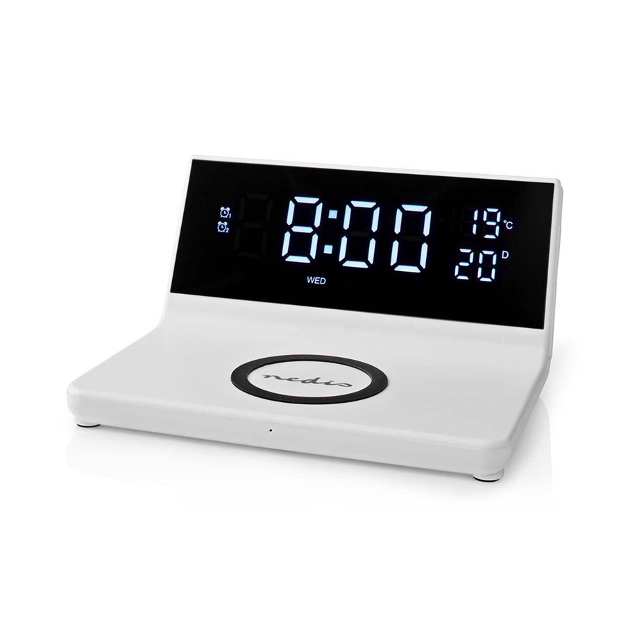 Handys - Adapter und Ladegeräte - Nedis Alarm clock with wireless charging - WCACQ20WT