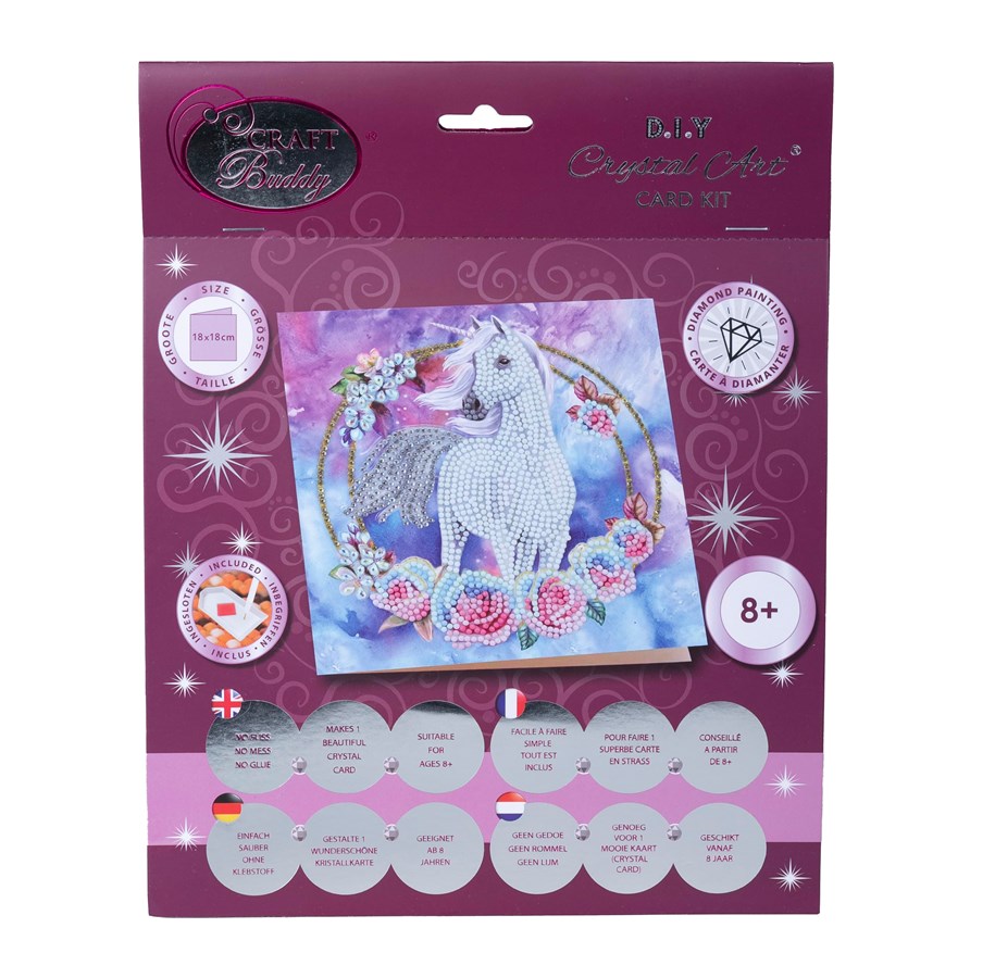 Spielzeug - Craft Buddy Unicorn Garland 18x18cm Crystal Art Card - 103800