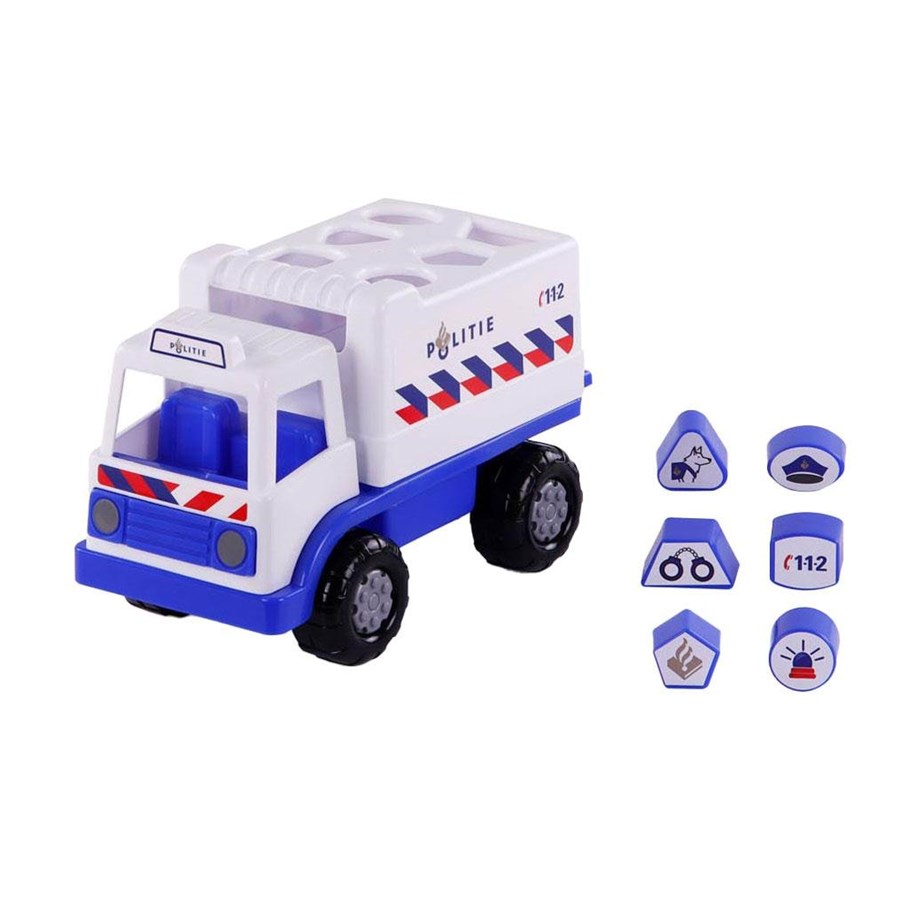 Baby Spielzeug - Cavallino Toys - Cavallino Police Truck Shape Sorter with 6 Blocks 26cm - 1425NL01