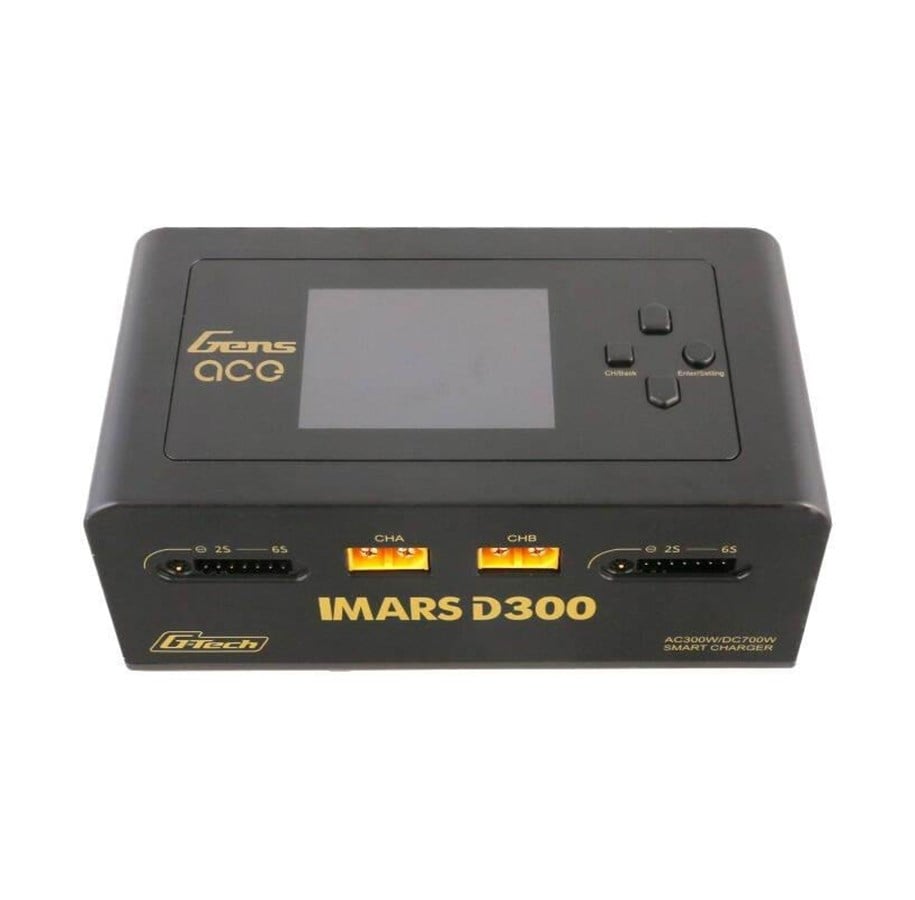 Ferngesteuert - Gens ace &Tattu IMARS D300 G-Tech Channel AC/DC 300W/700W RC Charger (Black) - GEA300WD300-EB