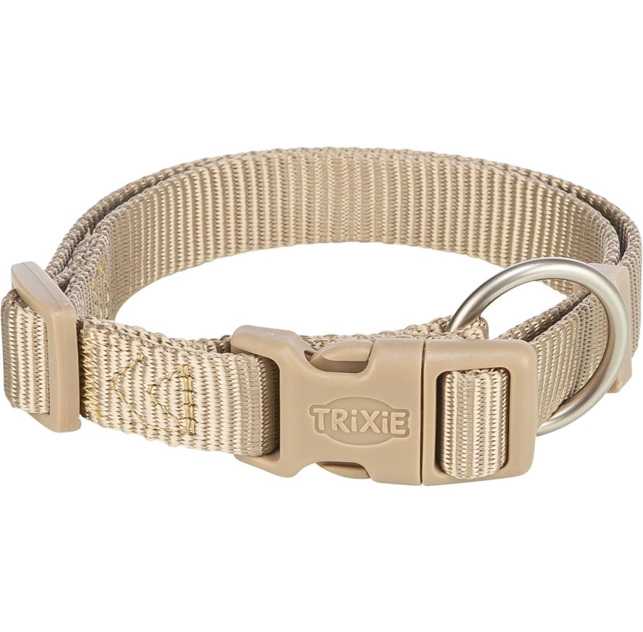Hunde - Trixie Premium collar S–M: 30–45 cm/15 mm sand - TX201536