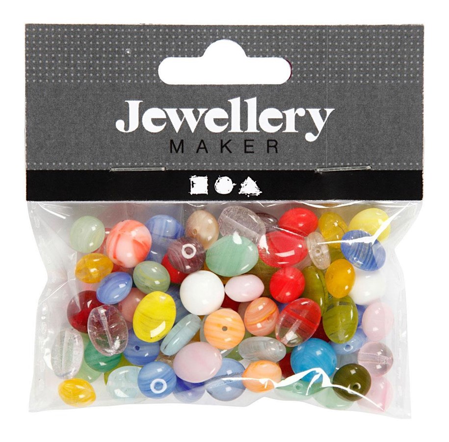 Kreativ-Spiele - Creativ Company Glass Beads Various Round Oval Circle 60 grams - 684250