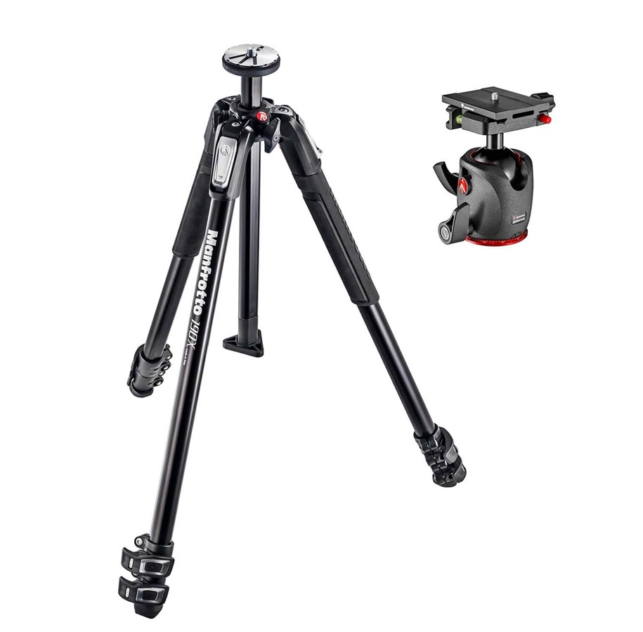 Stativ-Zubehör - Manfrotto 190X3 Ball Head Photo Bundle - MT190X3-BDL