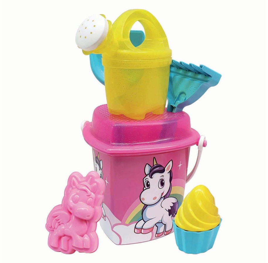 Spiele im Freien - Androni Bucket Beach Set Unicorn 8pcs. - 1340-0UNI