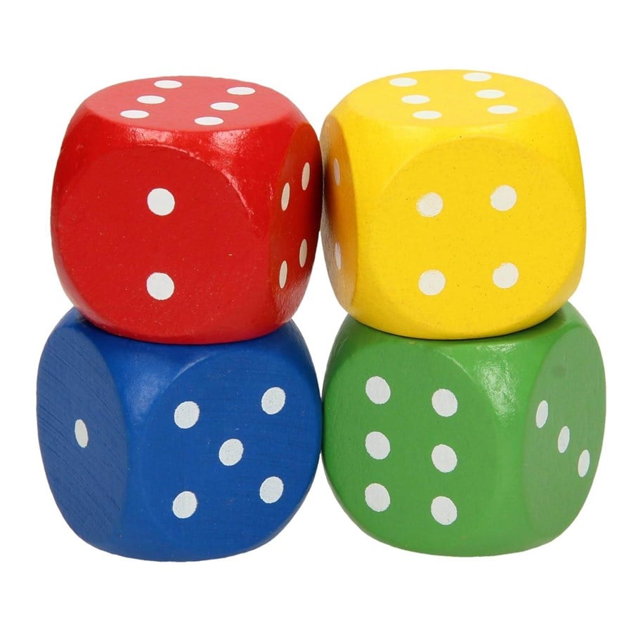 Holzspielzeug - Playwood Wooden Dice Set Large 4pcs. - RS469