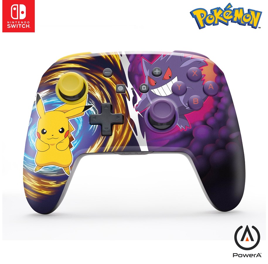 Gaming Zubehör - PowerA Verbesserter kabelloser Controller für Nintendo Switch - Pikachu vs Gengar - NSGP0420-01