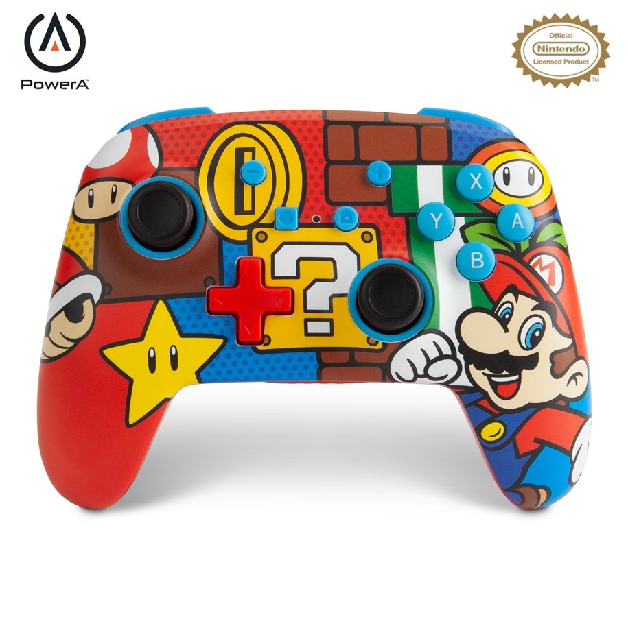 Gaming Zubehör - PowerA Verbesserter kabelloser Controller für Nintendo Switch - Mario Pop - 1519764-02