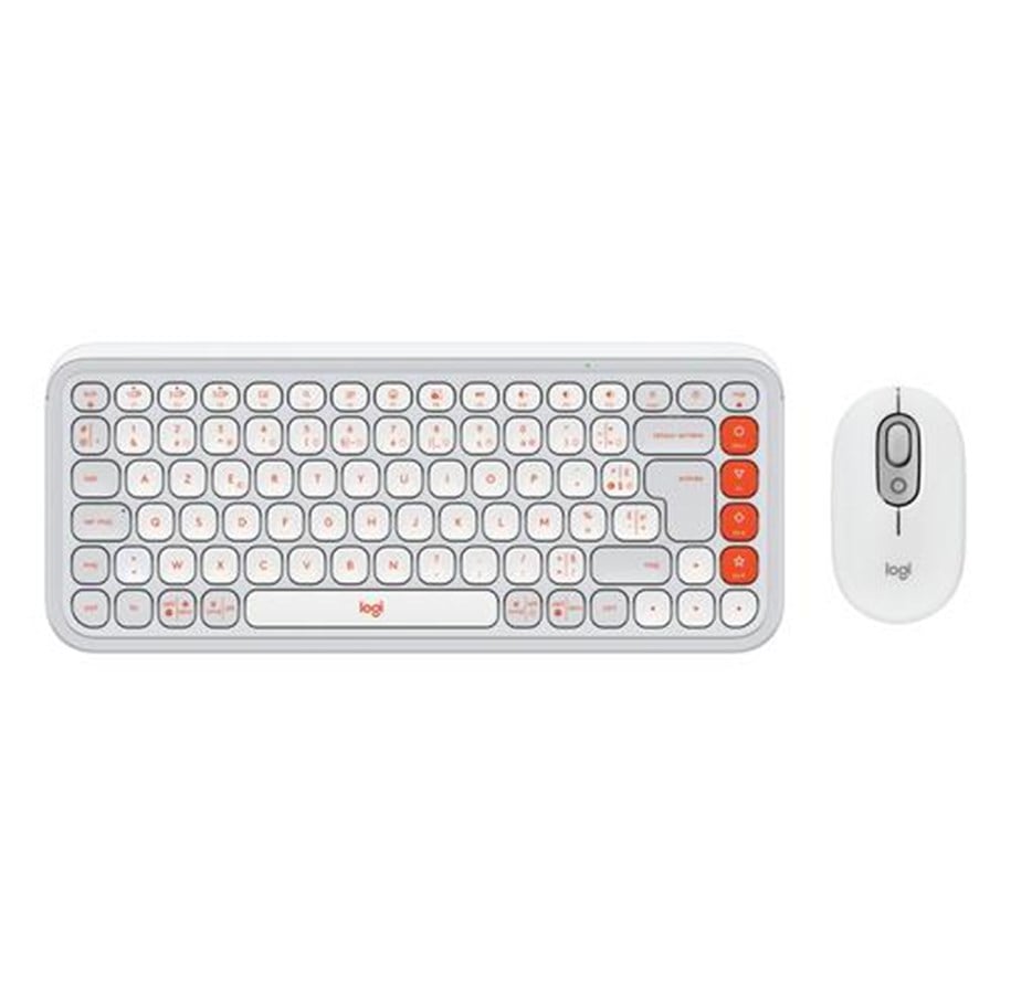 Tastaturen - Logitech POP Icon Combo - Tastatur & Maus Set - Französisch - Weiss - 920-013110