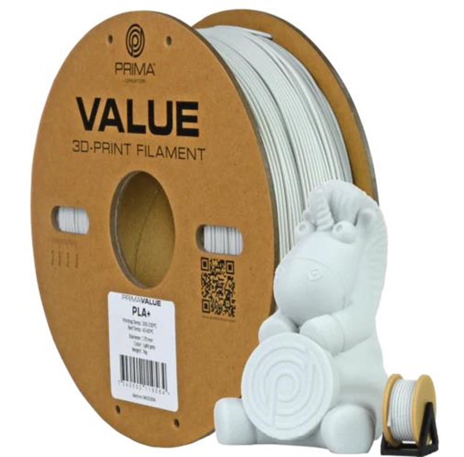 Filament - 3D Drucker - Prima Value PLA+ - Light Grey - PV24-PLA-175-1000-LGY