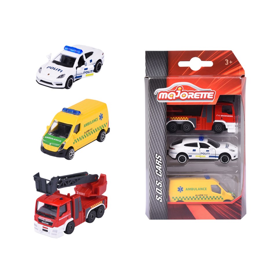 Spielzeugauto - Majorette S.O.S. 3 Pieces Set - Danish - 212057261IM1