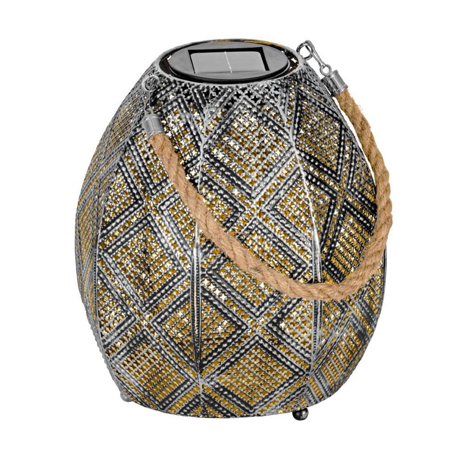 Lampen - EGLO Solar Table Lamp H200 600MA 5LM Black/Gold/Walnut - 48958