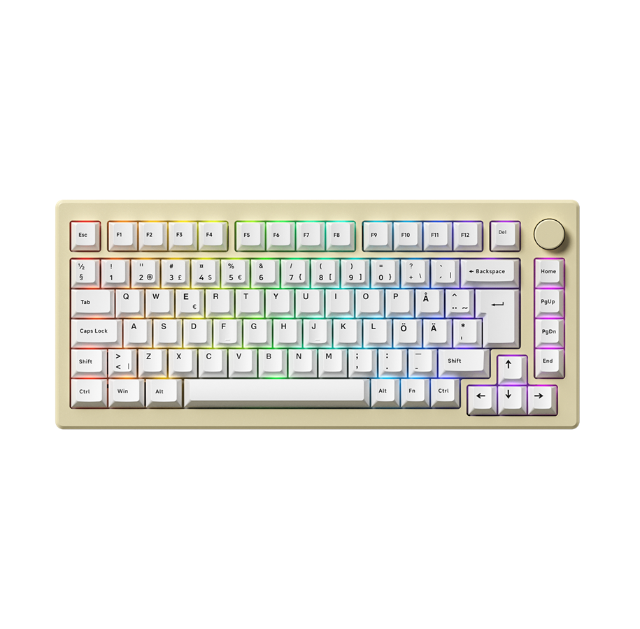 Tastaturen - Akkogear MOD 007B HE Cream White - Gaming Tastatur (TKL) - 75% - German/UK/Nordic - Weiss *DEMO* - 6925758628969