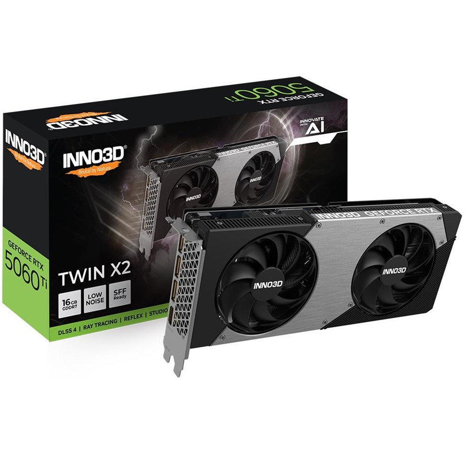 Grafikkarte - Inno3D GeForce RTX 5060 Ti Twin X2 - 16GB GDDR7 RAM - Grafikkarte - N506T2-16D7-191073N