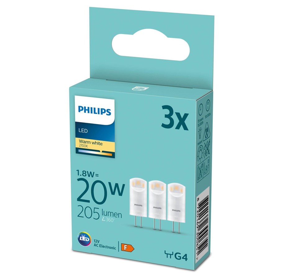 LED-Birnen - Philips LED-Lampe Spot 1.8W/827 (20W) 3-pack G4 - 929003779532