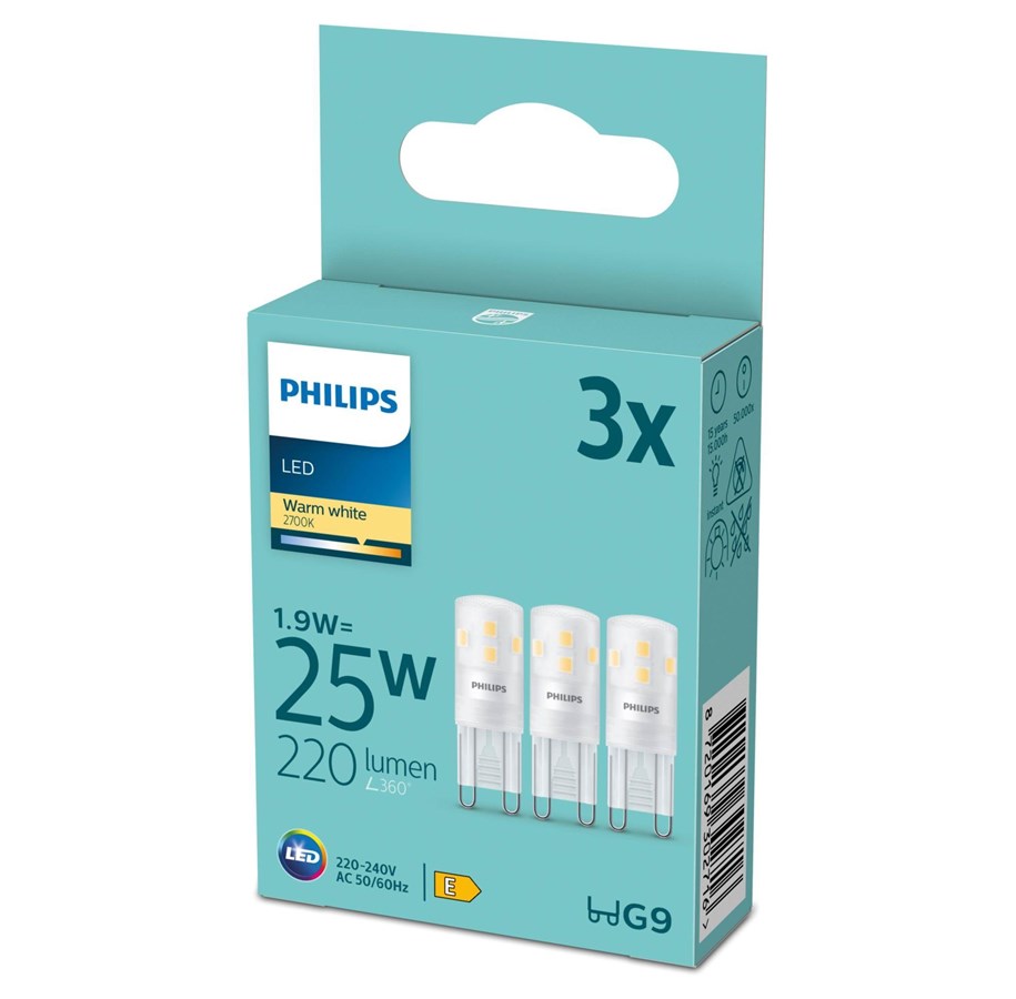 LED-Birnen - Philips LED-Lampe Spot 1.9W827 (25W) 3-pack G9 - 929003790592
