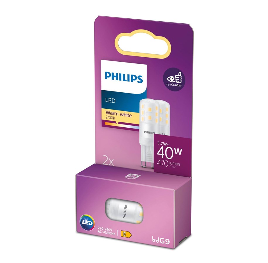 LED-Birnen - Philips LED-Lampe Spot 3.7W827 (40W) 2-pack G9 - 929003790831